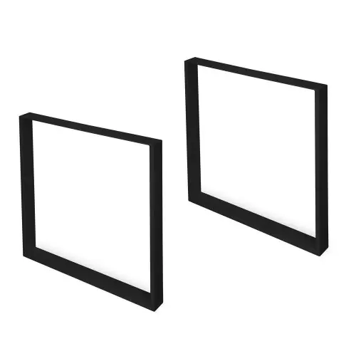 Jeu de pieds rectangulaires Square pour table, H 720 x 800 mm, Peint en noir - EMUCA Jusqu'à Épuisement Des Stocks