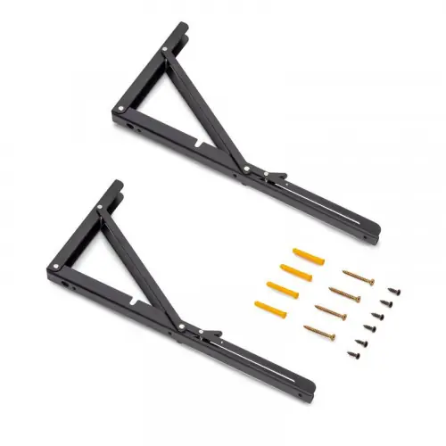 Offre Spéciale Jeu de Supports de pliage - longueur 403mm - Acier - Peint en noir - EMUCA