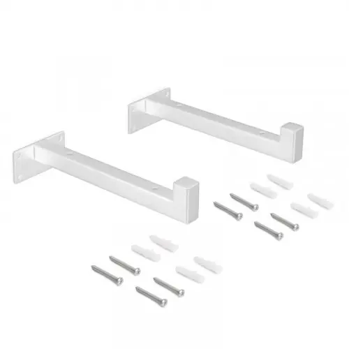 Acheter En Ligne Jeu de supports pour étagères en bois Shelf droit avec tube carré - Acier - Peint Blanc - EMUCA