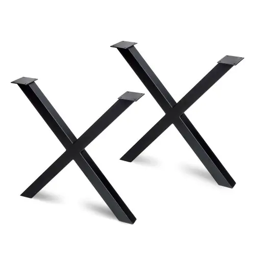 Offre Exclusive Jeux de pieds Cross pour table, 695 x 695 mm, Peint en noir - EMUCA