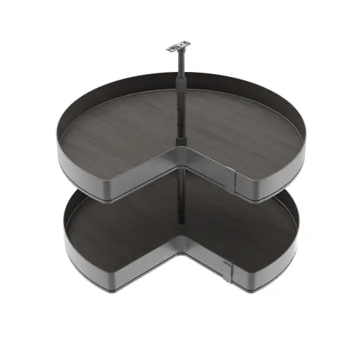 Jeux de plateaux tournants Harmony 3/4 - Module largeur 800mm - Hauteur réglable - Acier et Bois - Gris anthracite - EMUCA Acheter Direct