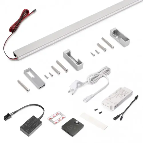 Kit barre de penderie Luxe LED Neonlynx 1150 mm - anodisé mat - détecteur RF Smart 2700 K - EMUCA Meilleur Choix