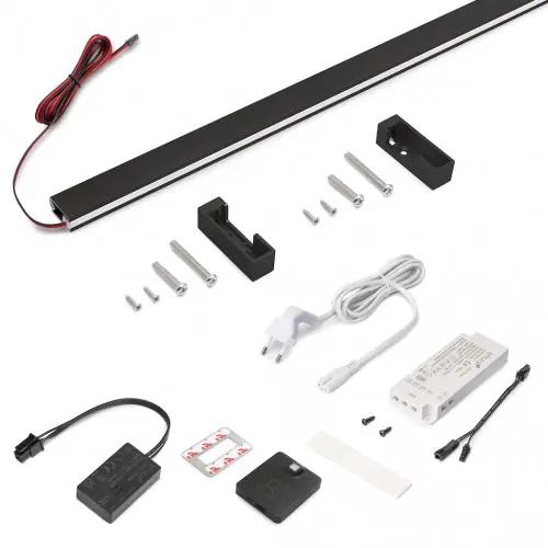 Kit barre de penderie Luxe LED Neonlynx 900 mm - noir texturé - détecteur RF Smart 2700 K - EMUCA Nouvelle Collection