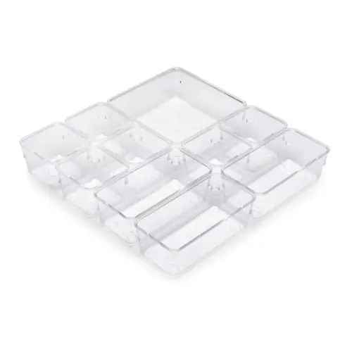Produit De Marque Kit de 10 seaux organisateurs Cube pour tiroirs - Plastique - Transparent - EMUCA