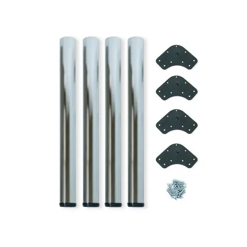 Achetez Aujourd'hui Kit de 4 pieds réglables pour table D. 60 x 710 mm en acier peint nickel satiné - EMUCA