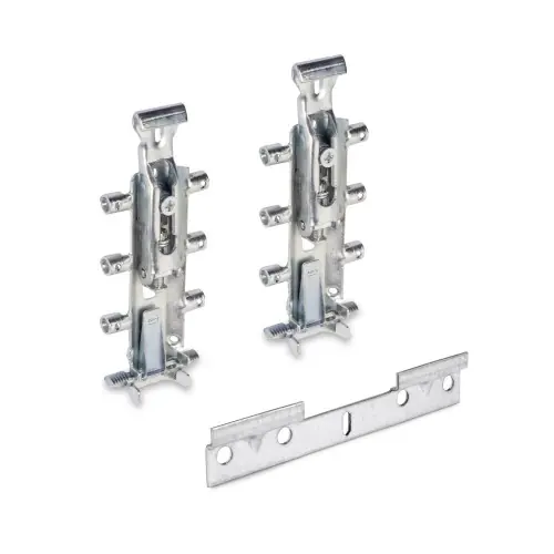 Must-Have Kit de ferrures de suspensions invisibles pour meubles hauts Levelup 3 avec plaque - acier - zingué - EMUCA