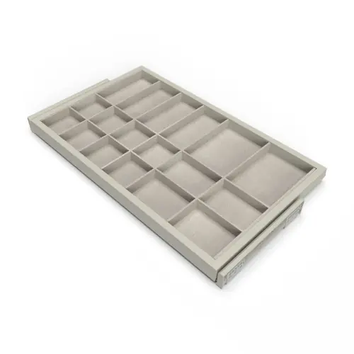 Kit de organiser de tiroirs - cadre de coulissage soft close pour armoires- réglable- module 800mm- Gris pierre - EMUCA Offre Limitée