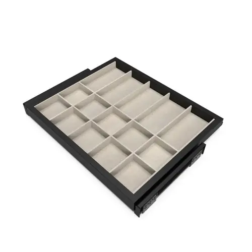 Haute Qualité Kit de plateau 3 paniers d‘organisation pour armoires - Gris pierre - EMUCA