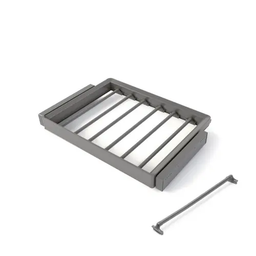 Jusqu'à Épuisement Des Stocks Kit de porte-pantalon à 7tringles et rack ajustable Quartz pour armoires - glissières extension totale et à fermeture douce - - EMUCA
