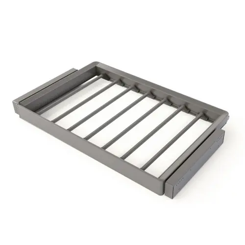 Meilleur Choix Kit de porte-pantalon à 7tringles et rack ajustable Quartz pour armoires - glissières extension totale et à fermeture douce - - EMUCA