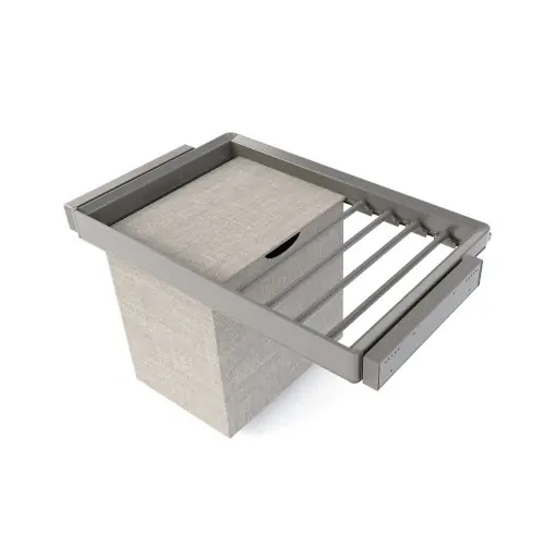 Super Prix Kit de porte-pantalon à 7tringles - panier et rack ajustable Quartz pour armoires - glissières extension totale et à fermeture - EMUCA