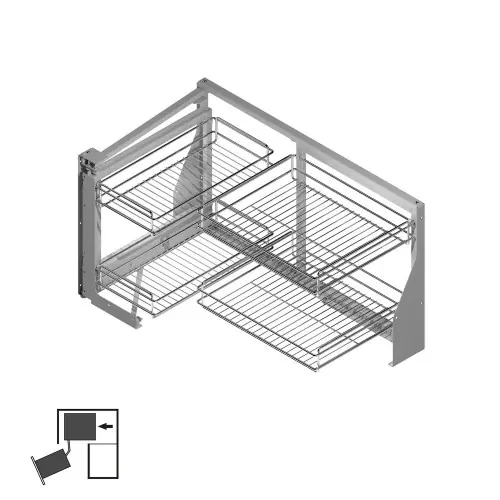 Petit Prix Kit de poubelle pour tiroir de cuisine - base Recycle hauteur 266mm- 2x15litres- 2x7litres- module 800mm- Plastique Gris antraci - EMUCA