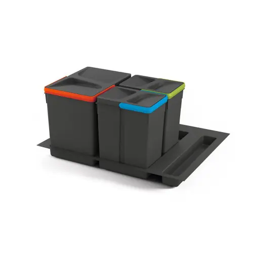 Kit de poubelles à base Recycle pour tiroir de module 600 mm 15L, 7L, 7L – EMUCA Solde