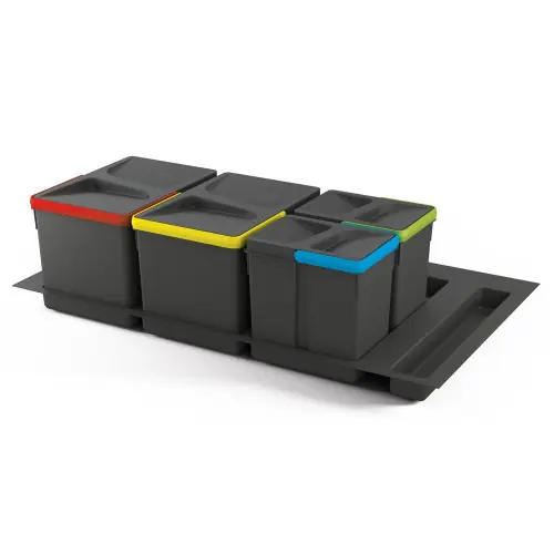 Kit de poubelles à base Recycle pour tiroir de module 900 mm 12 L, 6 L, 6L – EMUCA Quantité Limitée