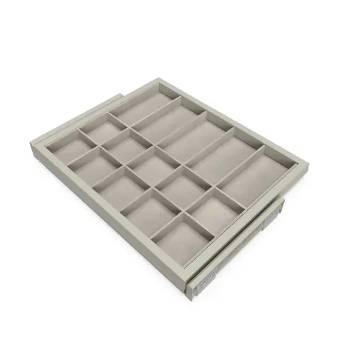 Kit de rangement - cadre de coulissage soft-close pour armoire réglable - module 600mm - Gris pierre - EMUCA Certifié
