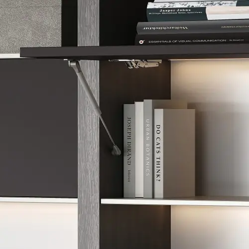 Kit de rangement de chaussures en métal - coulisses à fermeture souple pour armoire- réglable- module 900mm- Noir texturé - EMUCA Must-Have