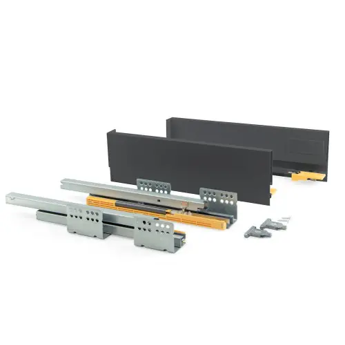 Meilleure Vente Kit de tiroir Concept hauteur 105 mm et profondeur 400 mm finition gris anthracite - EMUCA