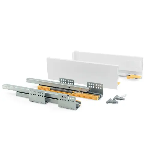 Kit de tiroir Concept hauteur 105 mm et profondeur 500 mm finition blanc - EMUCA Paiement Sécurisé
