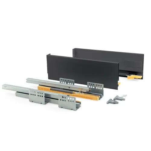 Kit de tiroir Concept hauteur 138 mm et profondeur 450 mm finition gris anthracite - EMUCA Nouveauté