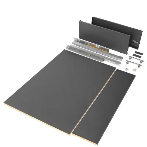 Nouveauté Kit de tiroir pour cuisine et salle de bain Vertex, panneaux inclus, H 178 x M 900, Gris - EMUCA