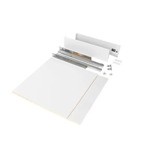 Haute Qualité Kit de tiroir pour cuisine et salle de bain Vertex - panneaux inclus, H 93 x M 600, blanc - EMUCA