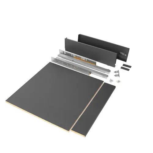 Kit de tiroir pour cuisine et salle de bain Vertex - panneaux inclus, H 93 x M 600, Gris - EMUCA Affaire À Saisir