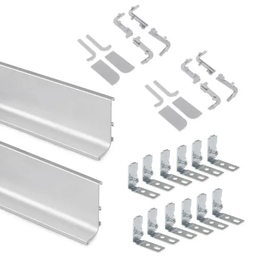 Quantité Limitée Kit Gola de profil supérieur pour meubles de cuisine, Anodisé mat - EMUCA