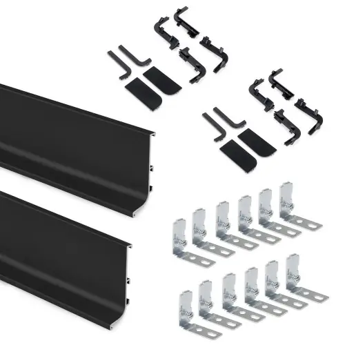 Prix Choc Kit Gola de profil supérieur pour meubles de cuisine, Peint en noir - EMUCA