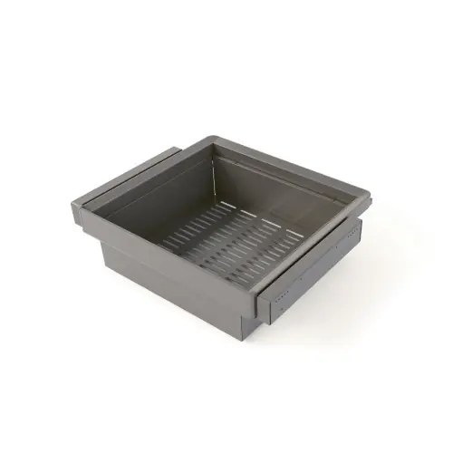 Super Prix Kit panier métallique et rack ajustable Quartz pour armoires - glissières extension totale et à fermeture douce - Module 60cm - EMUCA