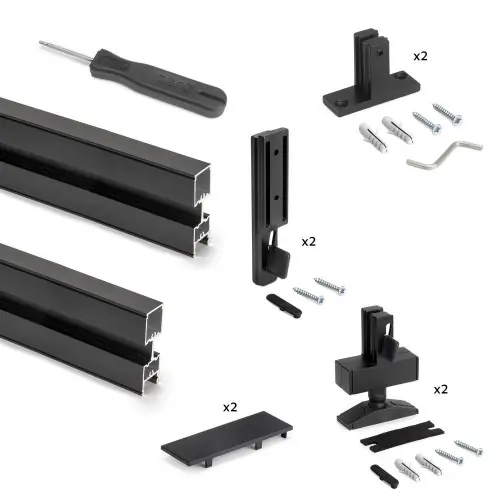Offre Exclusive Kit structure modulaire Zero pour ferrures et profils, montage sol et mur, double - EMUCA