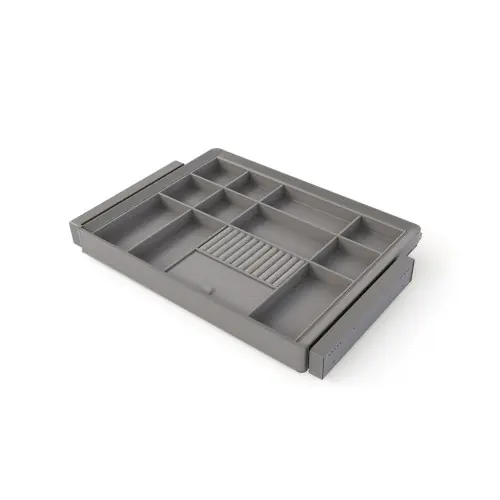 Offre Exclusive Kit tiroir organisateur et rack ajustable Quartz pour armoires - glissières extension totale et à fermeture douce - Module 70c - EMUCA