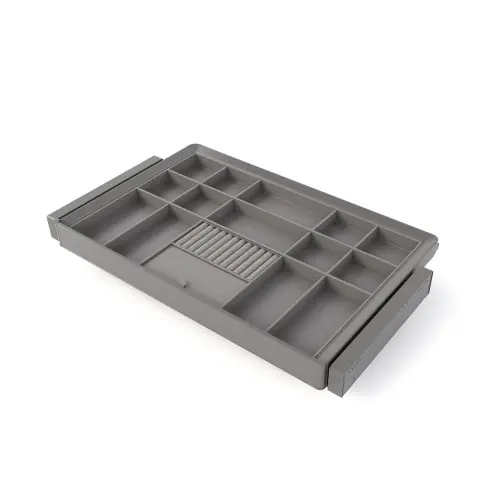 Kit tiroir organisateur et rack ajustable Quartz pour armoires - glissières extension totale et à fermeture douce - Module 80c - EMUCA Commande En Gros