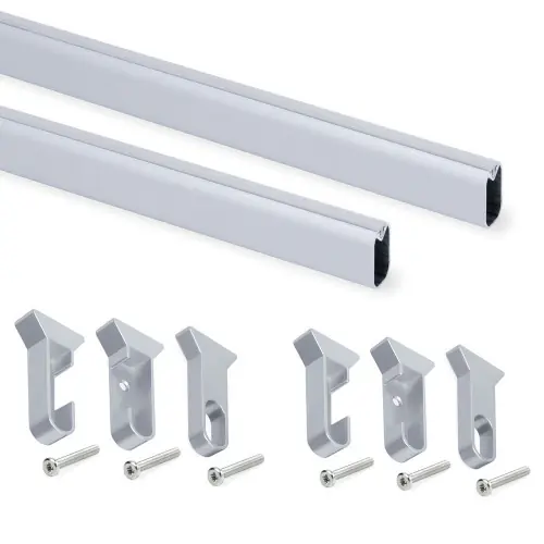 Offre Spéciale Kit tube de penderie Silk, L 1150 mm, Anodisé mat – EMUCA