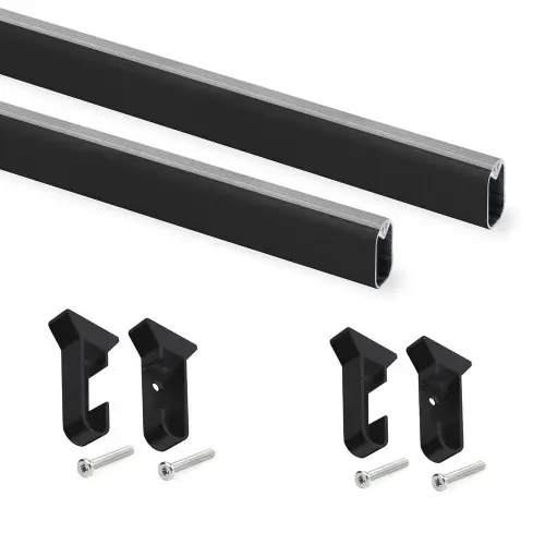 Kit tube de penderie Silk, L 750 mm, Peint en noir - EMUCA Promotion