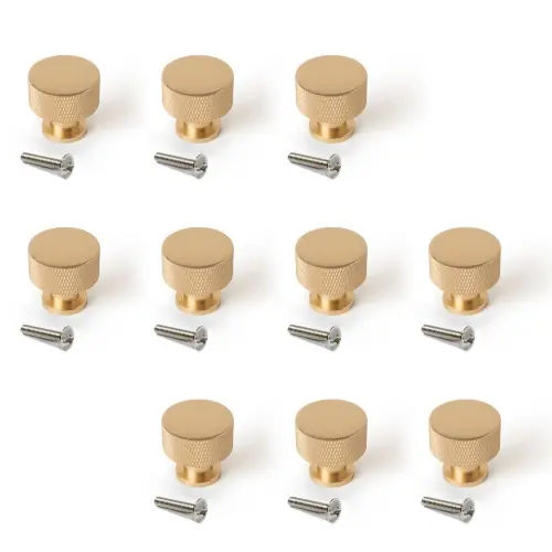 Lot de 10 boutons pour meubles Argos - diamètre 30mm - Aluminium - Or - EMUCA Super Prix