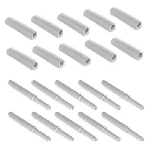 Lot de 10 fermes-porte Push Lite à visser sur l‘armoire avec réglage, Plastique gris - EMUCA Commande En Gros