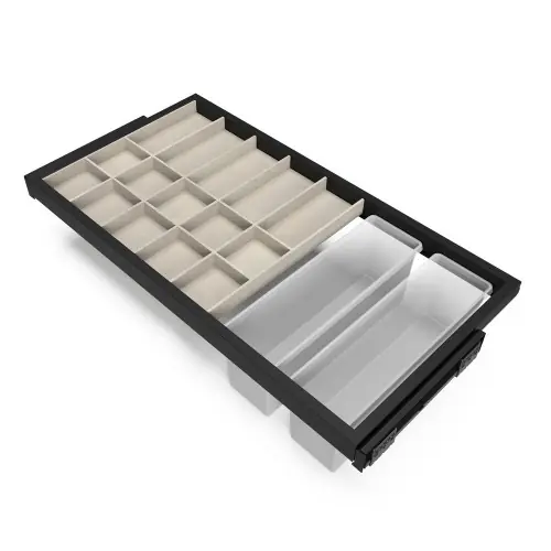 Authentique Lot de 10 poignées pour meubles Miami- L272mm- Acier inoxydable- Peint en noir - EMUCA