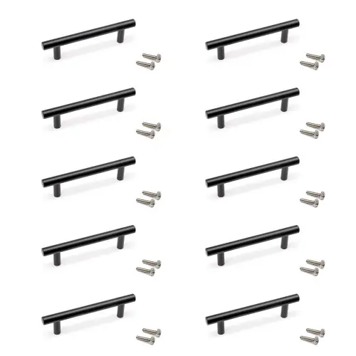 Lot de 10 poignées pour meubles Orlando - L136mm - entraxe 96mm - Acier - Peint en noir - EMUCA Retour Gratuit