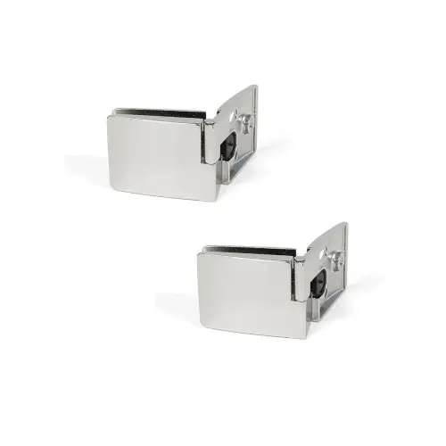 Lot de 2 charnières pour portes en verre intérieures central finition chromée - EMUCA Certifié