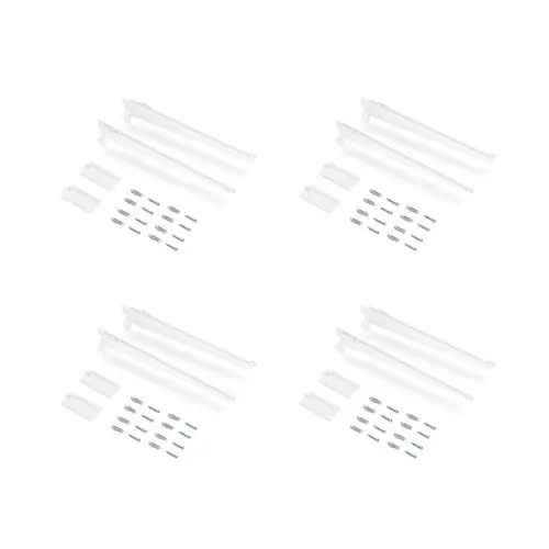 Marque Lot de 4 étagères avec consoles et plaques de fixation murale Jagmet - longueur 230mm - Acier - Peint en blanc - EMUCA