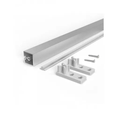 Bon Marché Lot de 4 traverses de meubles de cuisine Albeam- accessoires à visser- Aluminium et Plastique- Anodisé mat - EMUCA