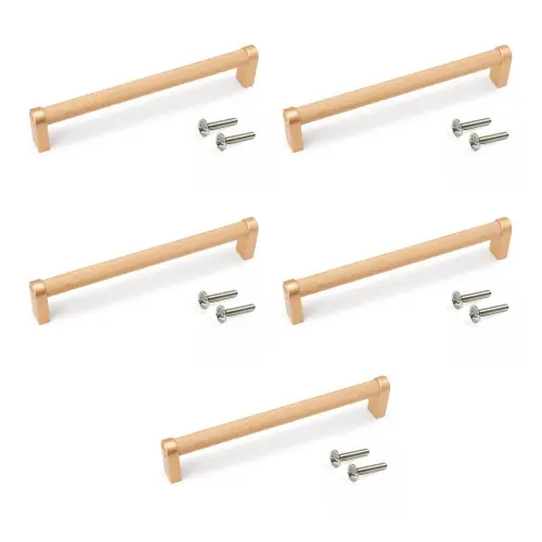 Populaire Lot de 5 poignées pour meubles Bergen - L173mm - entraxe 160mm - Aluminium - peint en or - EMUCA