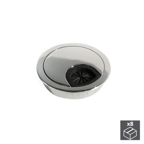 Lot de 8 passe-câbles Circum D. 60 mm à encastrer en zamak finition chromé - EMUCA Populaire