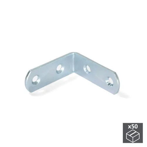 Prix Cassé Lots de 50 équerres d‘assemblage 42 x 42 mm à 4 trous - EMUCA