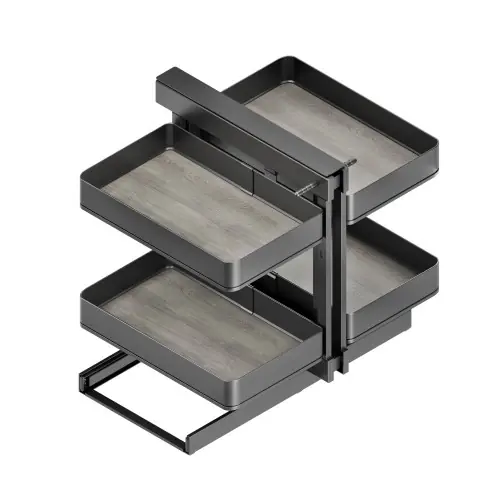 Meuble d‘angle articulé Harmony pour les meubles de cuisine - Droite/Gauche - Acier et Bois - Gris anthracite - EMUCA Bon Marché
