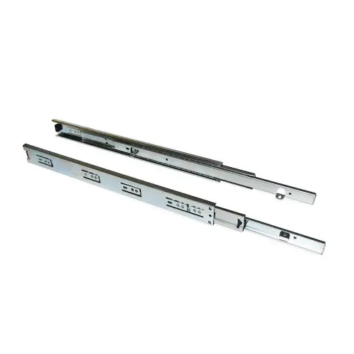Paire de coulisses à billes pour tiroir à sortie totale 45 mm x L 450 mm avec équerres - EMUCA Promotion