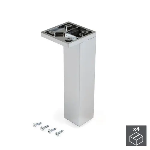 Livraison Express Pied pour meubles Smartfeet 1, réglable, Plastique, H 140 mm Coin, Chromé - EMUCA
