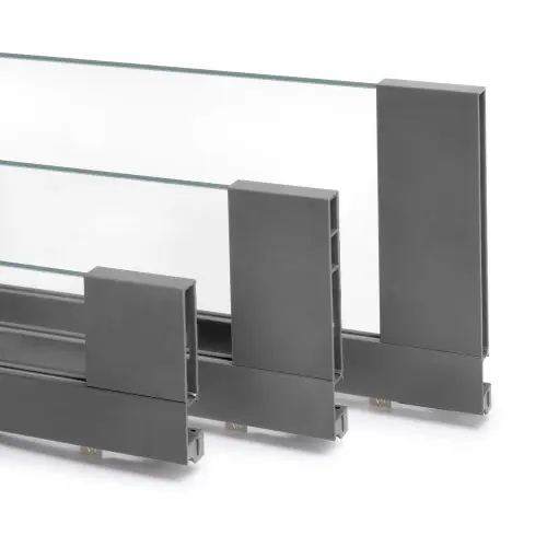 Plateau pour accessoires de cuisine- fixation par le bas et extraction manuelle- Plastique gris antracite - EMUCA Solde