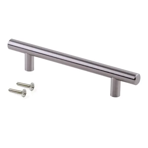 Poignée pour meuble Orlando D. 12 mm en acier finition nickel satiné avec entraxe 256 mm - EMUCA Meilleur Choix