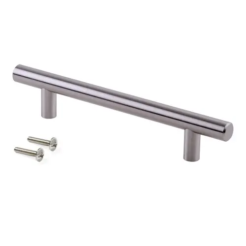 Poignée pour meuble Orlando D. 12 mm en acier finition nickel satiné avec entraxe 448 mm - EMUCA Populaire